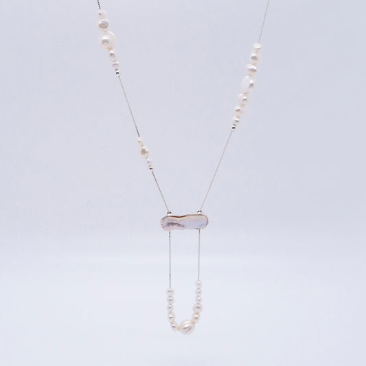 Multiverse - Baroque Pearl Necklace (Silver) 