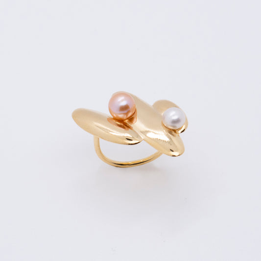 Multiverse - Parallel Universes Pearl Ring (18K Gold Plated) 