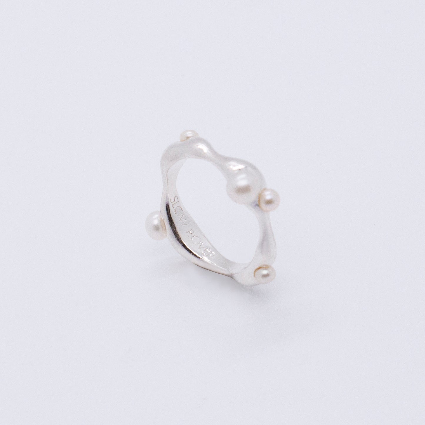 Multiverse - Flowing Baby Pearl Ring (Silver) 