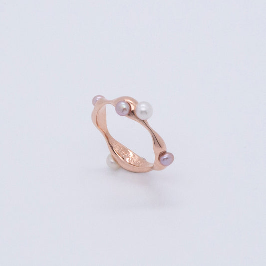 Multiverse - Flowing Baby Pearl Ring (Rose Gold Plated) 