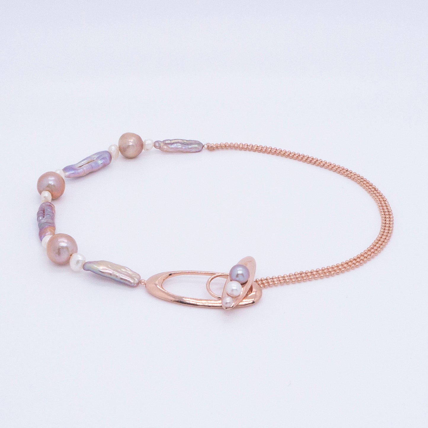 Multiverse - Time Travel Lavender Pearl Choker (Rose Gold Plated) 