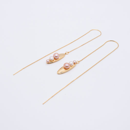 Multiverse - Time Travel Pearl Threader Earrings (18K Gold Plated)