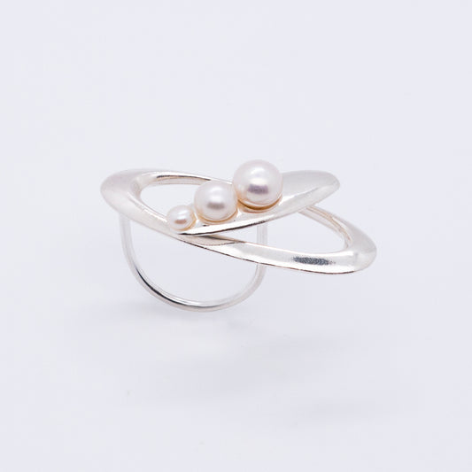 Multiverse - Time Travel Pearl Ring (Silver) 