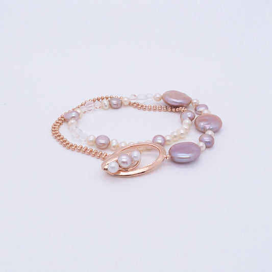 Multiverse - Time Travel Lavender Pearl Bracelet (Rose Gold Plated)