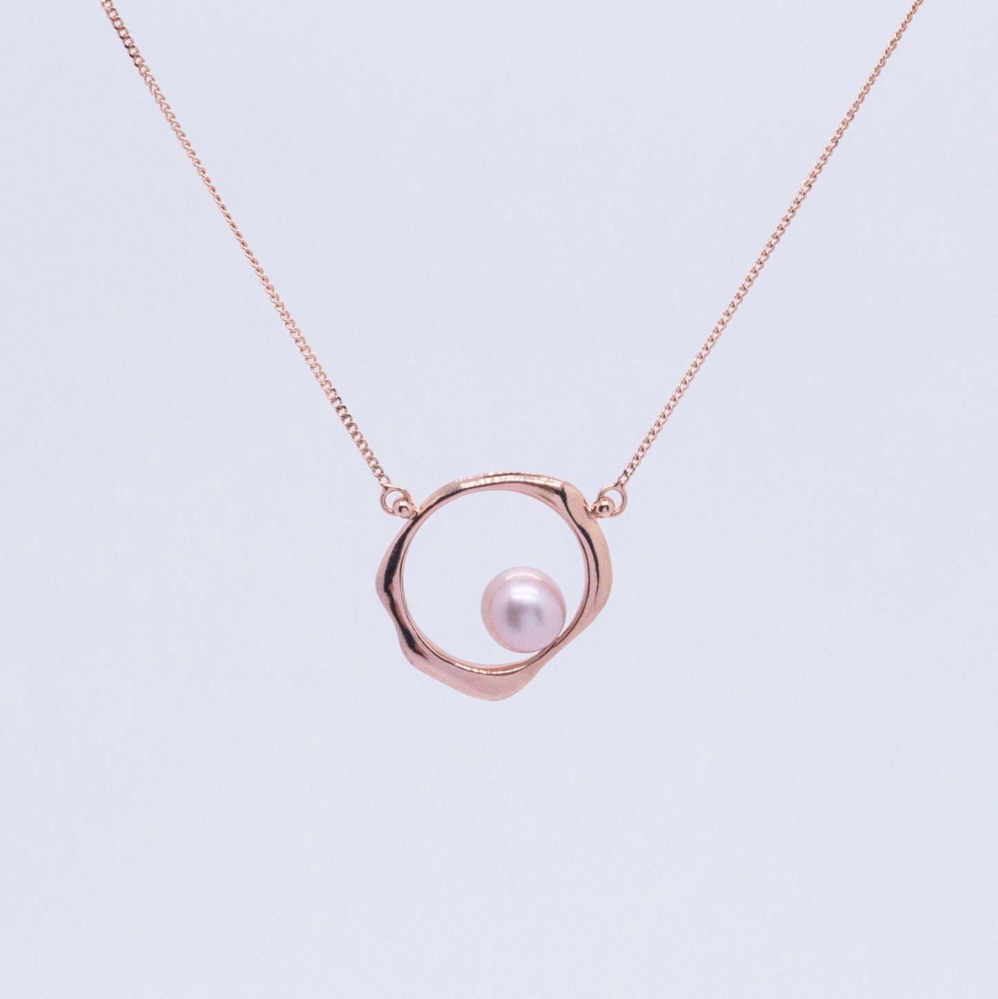 Multiverse - Classic Pearl Necklace (Rose Gold Plated) 