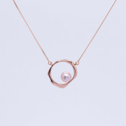 Multiverse - Classic Pearl Necklace (Rose Gold Plated) 