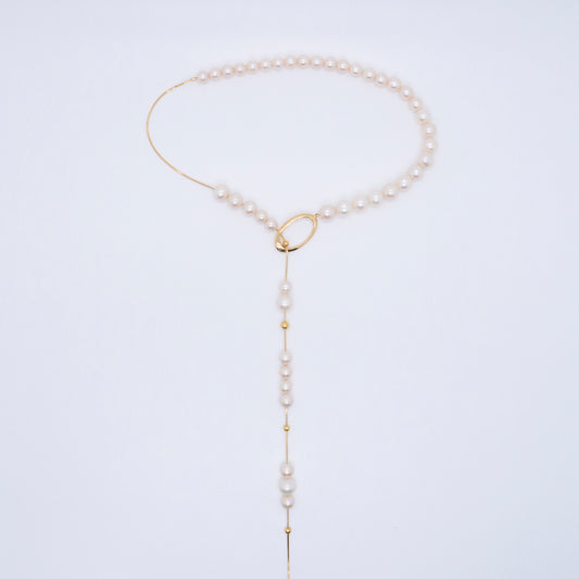 Multiverse - Classic Pearl Long Necklace (18K Gold Plated)
