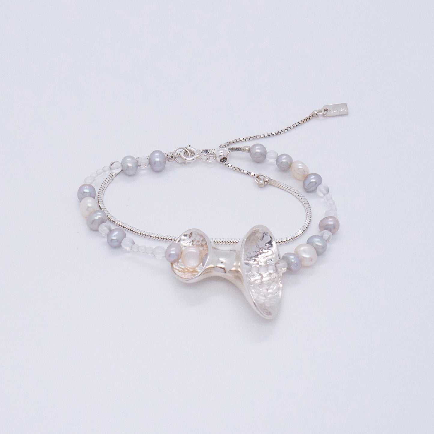 Multiverse - Wormhole Pearl Bracelet / Necklace (Silver) 