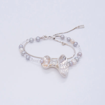 Multiverse - Wormhole Pearl Bracelet / Necklace (Silver) 