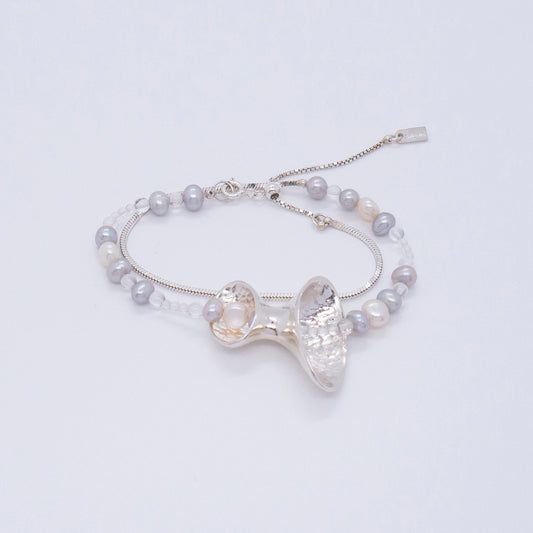 Multiverse - Wormhole Pearl Bracelet / Necklace (Silver) 