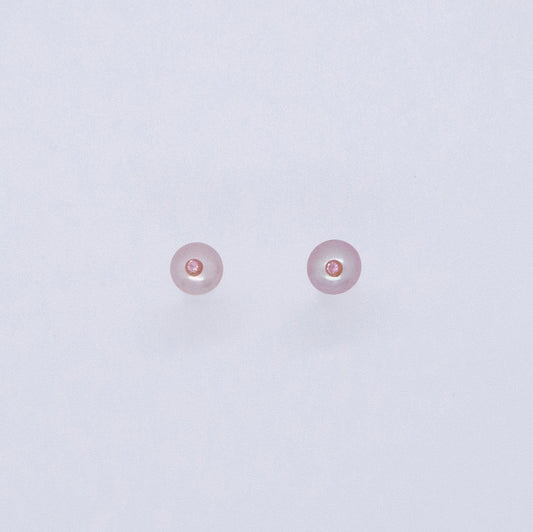 Multiverse - Classic 5mm CZ Lavender Pearl Earrings (Cherry Blossom)