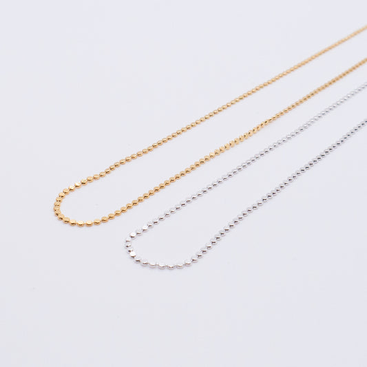 Multiverse - Flat Bead Chain Necklace (Silver / 18K Gold Plated Silver)