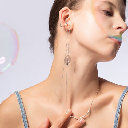 Bubble Nebula - Bubble Threader Earring (Silver) 