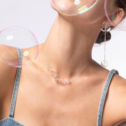 Bubble Nebula - Bubble Dainty Necklace (Silver)