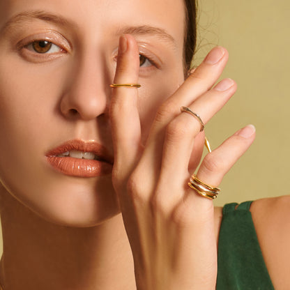 Bubble Nebula - Floating Ring (14K Gold Plated)