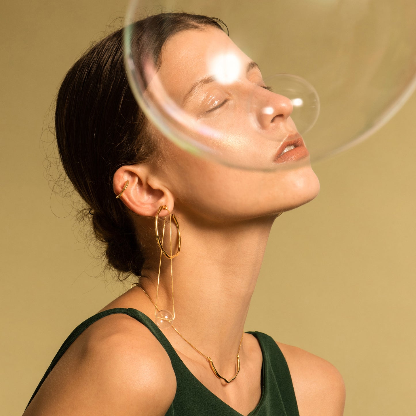 Bubble Nebula - Hoop Earrings (14K Gold Plated)