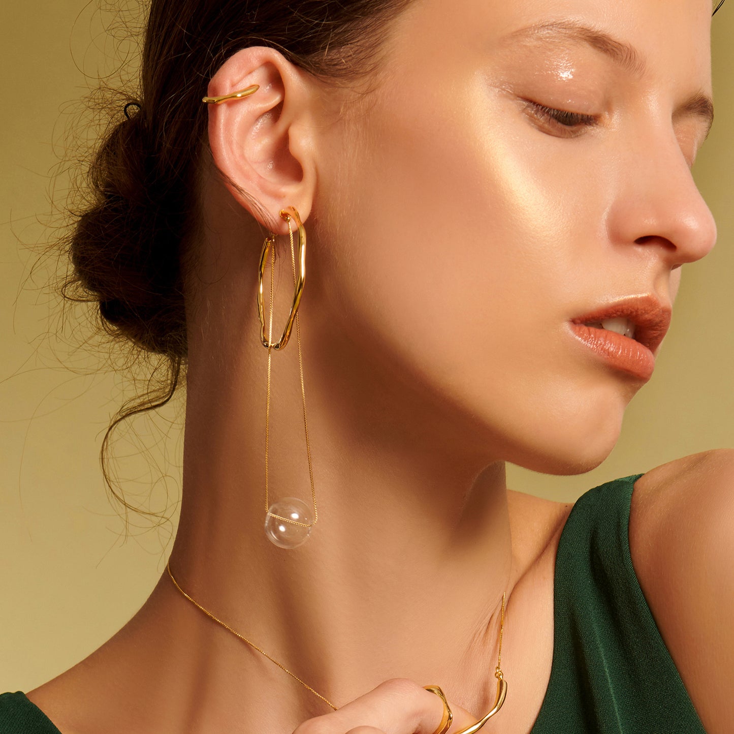 Bubble Nebula - Hoop Earrings (14K Gold Plated)