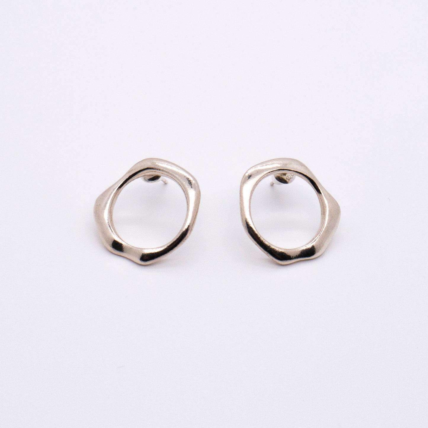 Bubble Nebula - Small Circle Earrings (Silver) 