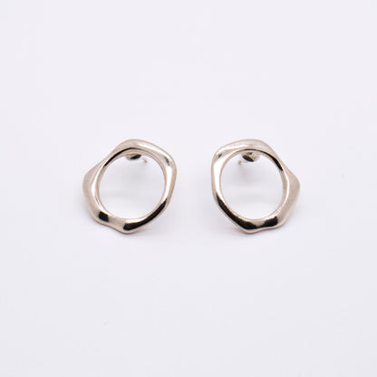 Bubble Nebula - Small Circle Earrings (Silver) 