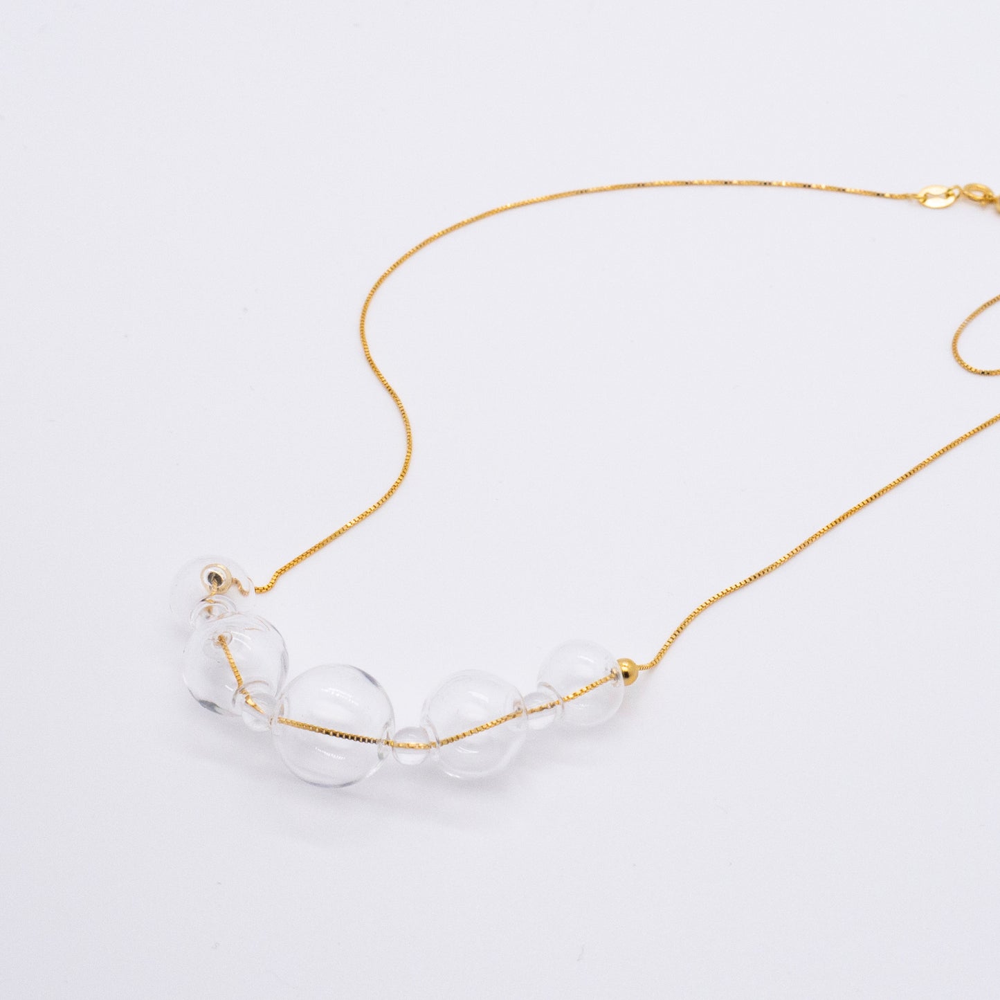 Bubble Nebula - Bubble Dainty Necklace (14K Gold Plated Silver)