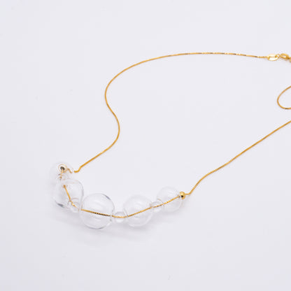 Bubble Nebula - Bubble Dainty Necklace (14K Gold Plated Silver)