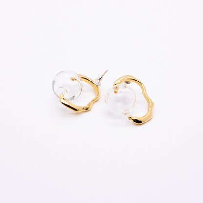 Bubble Nebula - Small Bubble Earrings (14K Gold Plated) 