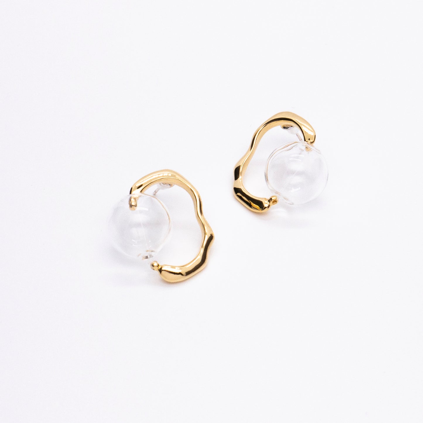 Bubble Nebula - Small Bubble Earrings (14K Gold Plated) 