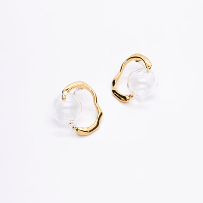 Bubble Nebula - Small Bubble Earrings (14K Gold Plated) 