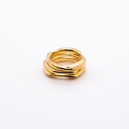 Bubble Nebula - Floating Ring (14K Gold Plated)