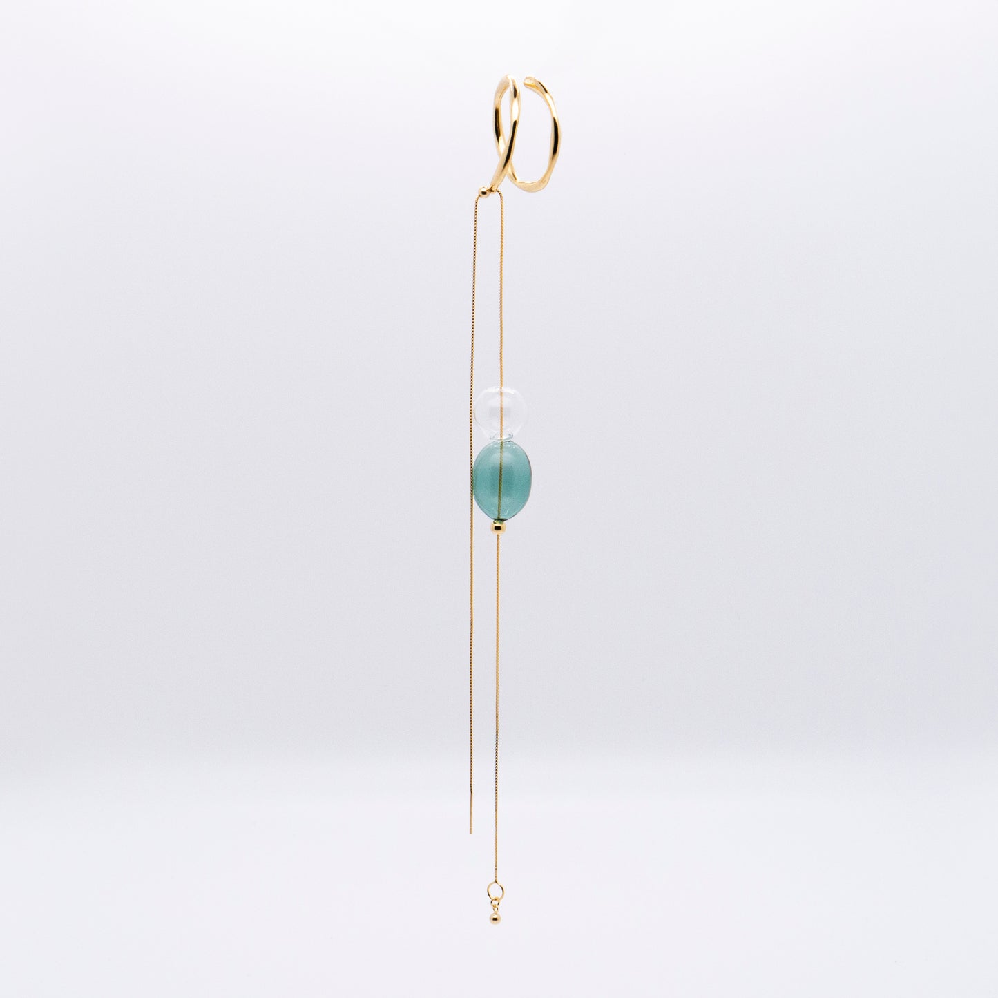 Bubble Nebula-Double Hoop Ear Cuff+Bubble Threader Earring (Gold Plated)