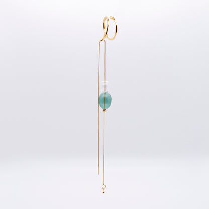 Bubble Nebula-Double Hoop Ear Cuff+Bubble Threader Earring (Gold Plated)