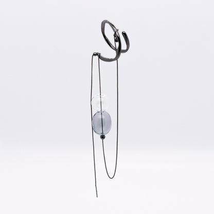 Bubble Nebula-Double Hoop Ear Cuff+Bubble Threader Earring (Black)