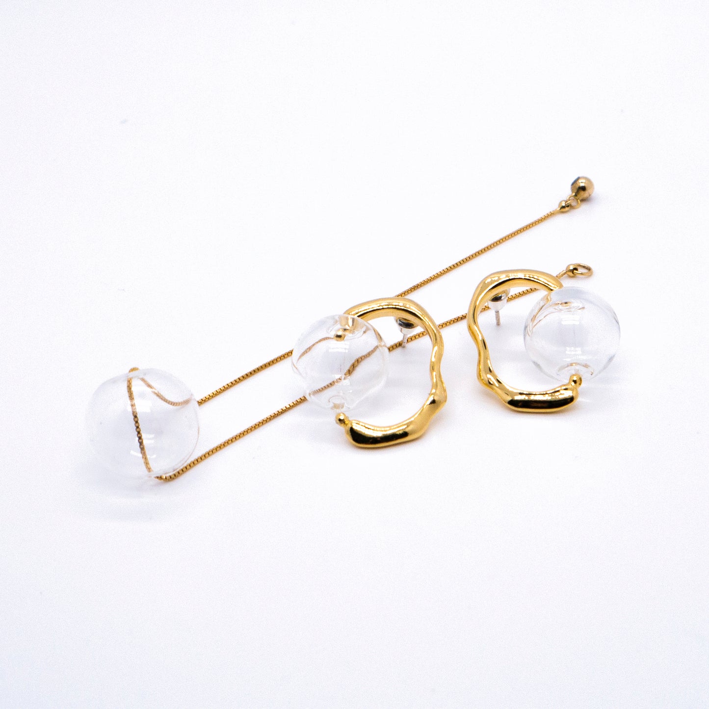 Bubble Nebula - Small Bubble Earrings (14K Gold Plated) 