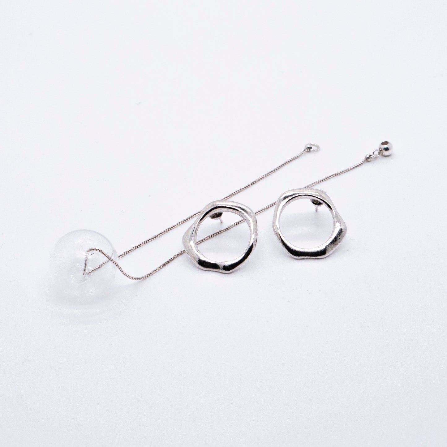 Bubble Nebula - Small Circle Earrings (Silver) 