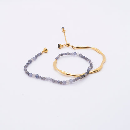 Bubble Nebula - lolite Bracelet (Gold Plated)