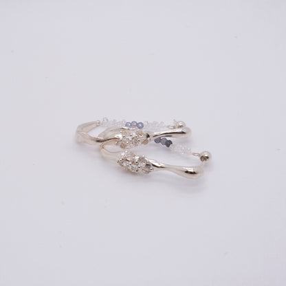 Space Ice - Herkimer Diamond Hoop Earrings (Silver)