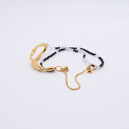 Space Ice - Herkimer Diamond Bracelet (18K Gold Plated) 