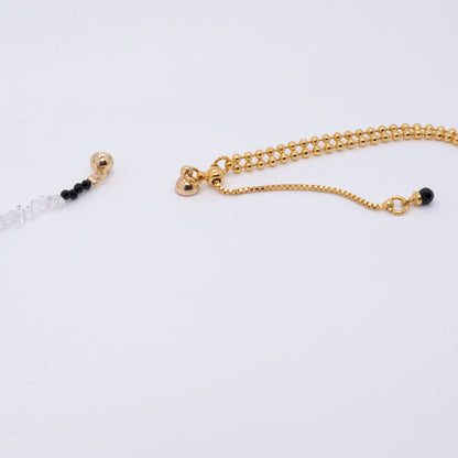 Space Ice - Beaded Chain Necklace / Bracelet (18K Gold Plated) 