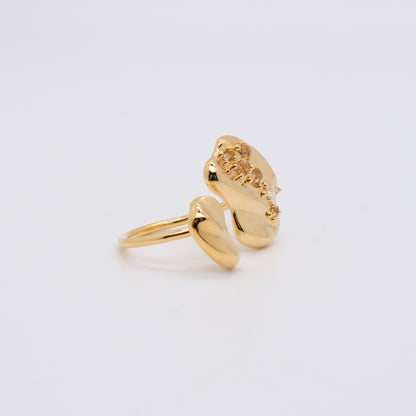 Space Ice - Herkimer Diamond Open Ring (18K Gold Plated)