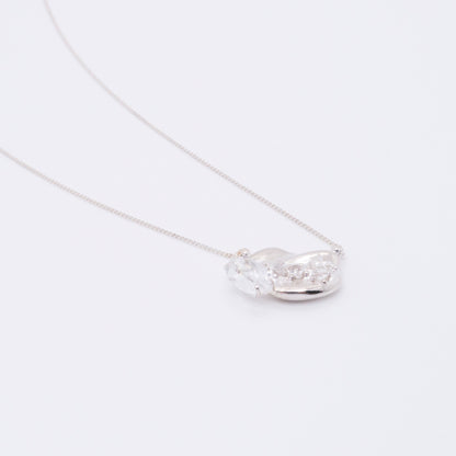 Space Ice - Magenta Mist - Iceberg Herkimer Diamond Necklace (Silver)