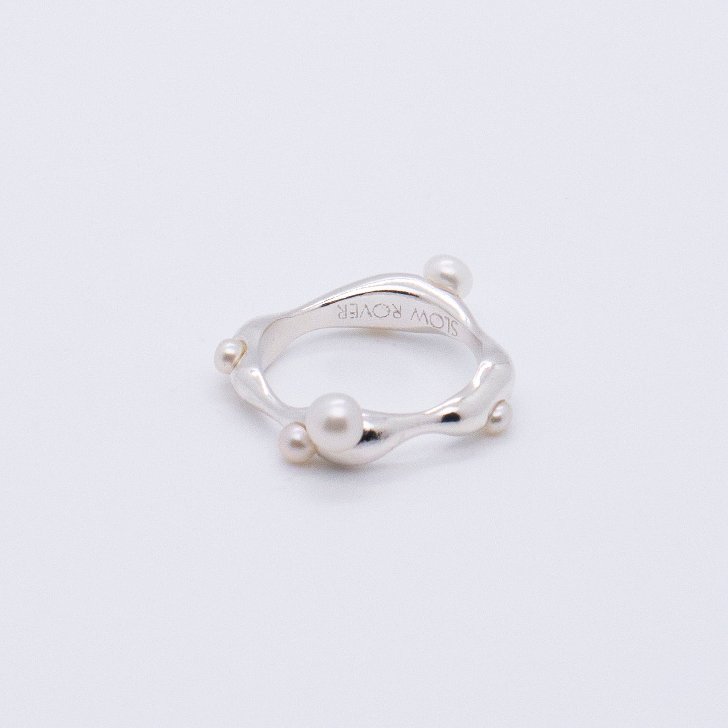 Multiverse - Flowing Baby Pearl Ring (Silver) 