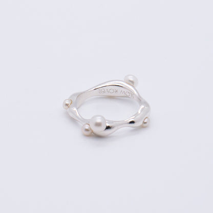 Multiverse - Flowing Baby Pearl Ring (Silver) 