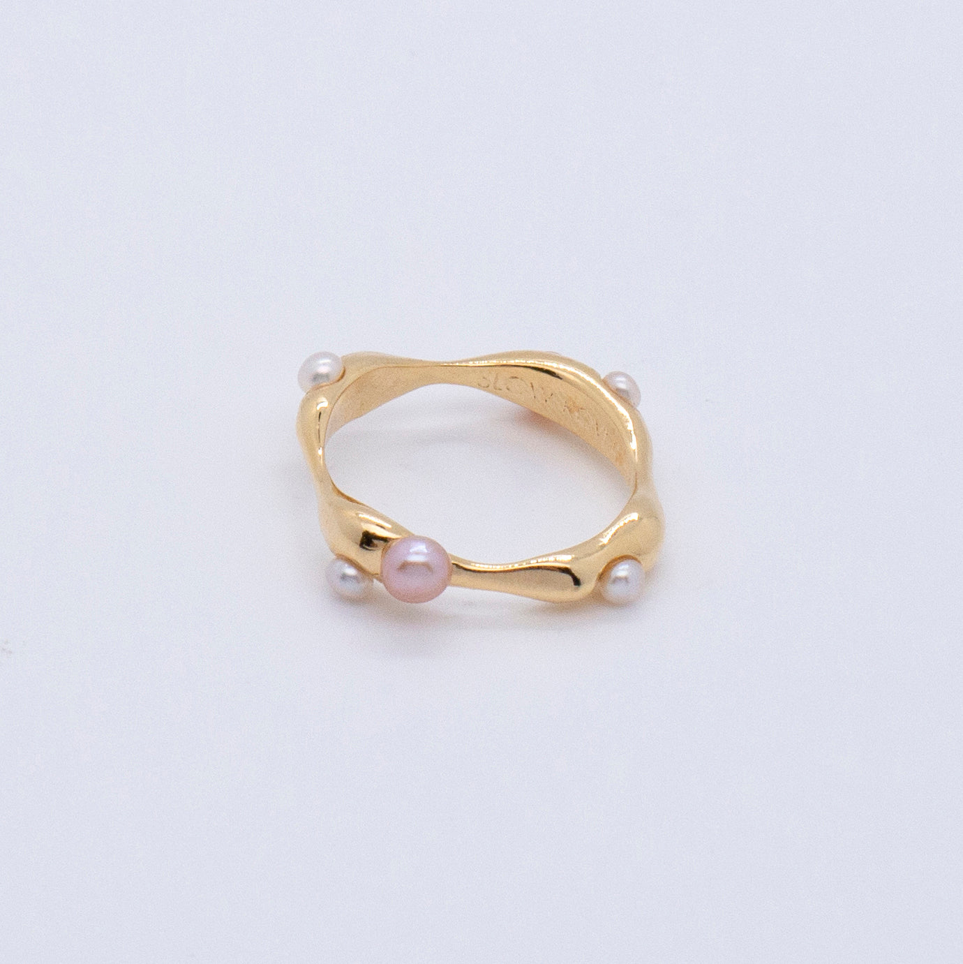 Multiverse - Flowing Baby Pearl Ring (18K Gold Plated)