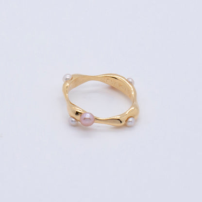 Multiverse - Flowing Baby Pearl Ring (18K Gold Plated)