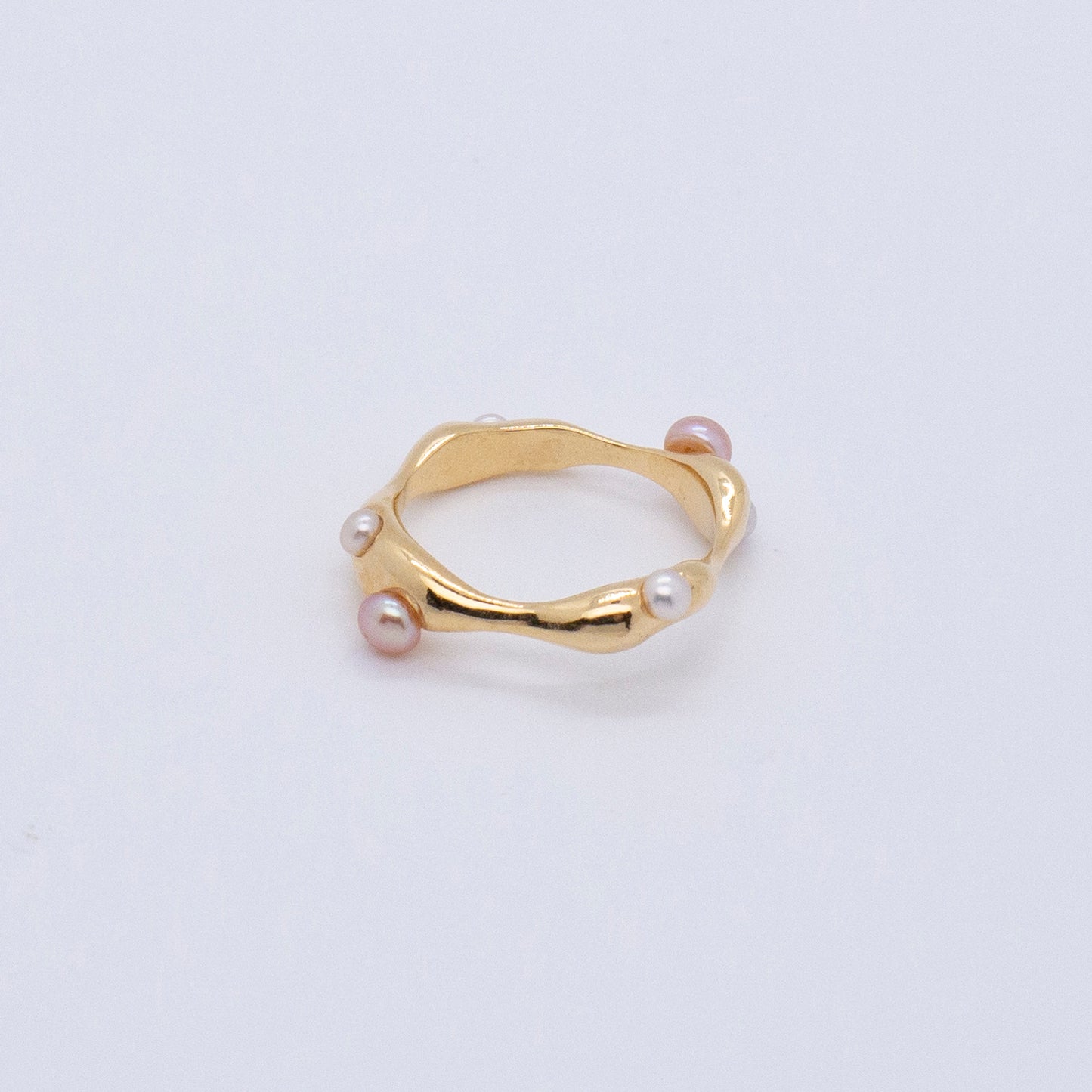 Multiverse - Flowing Baby Pearl Ring (18K Gold Plated)