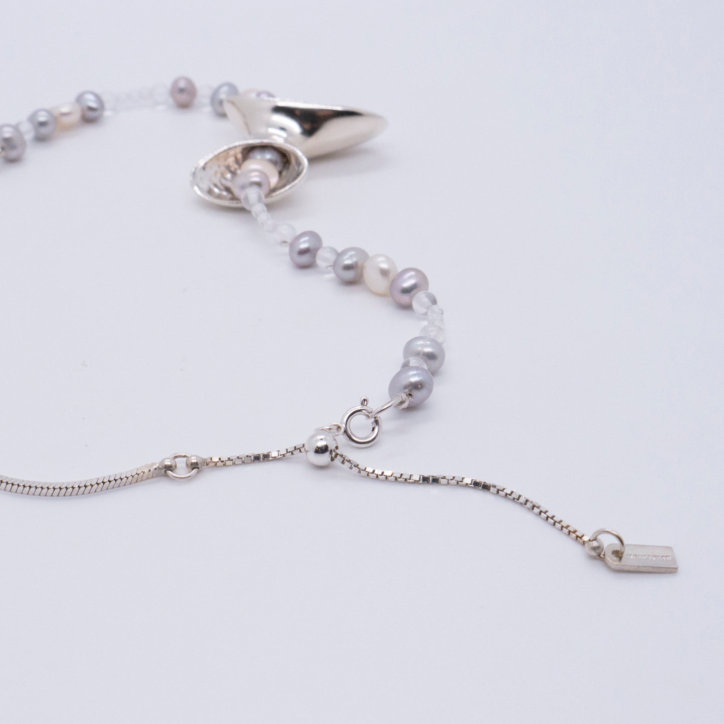 Multiverse - Wormhole Pearl Bracelet / Necklace (Silver) 