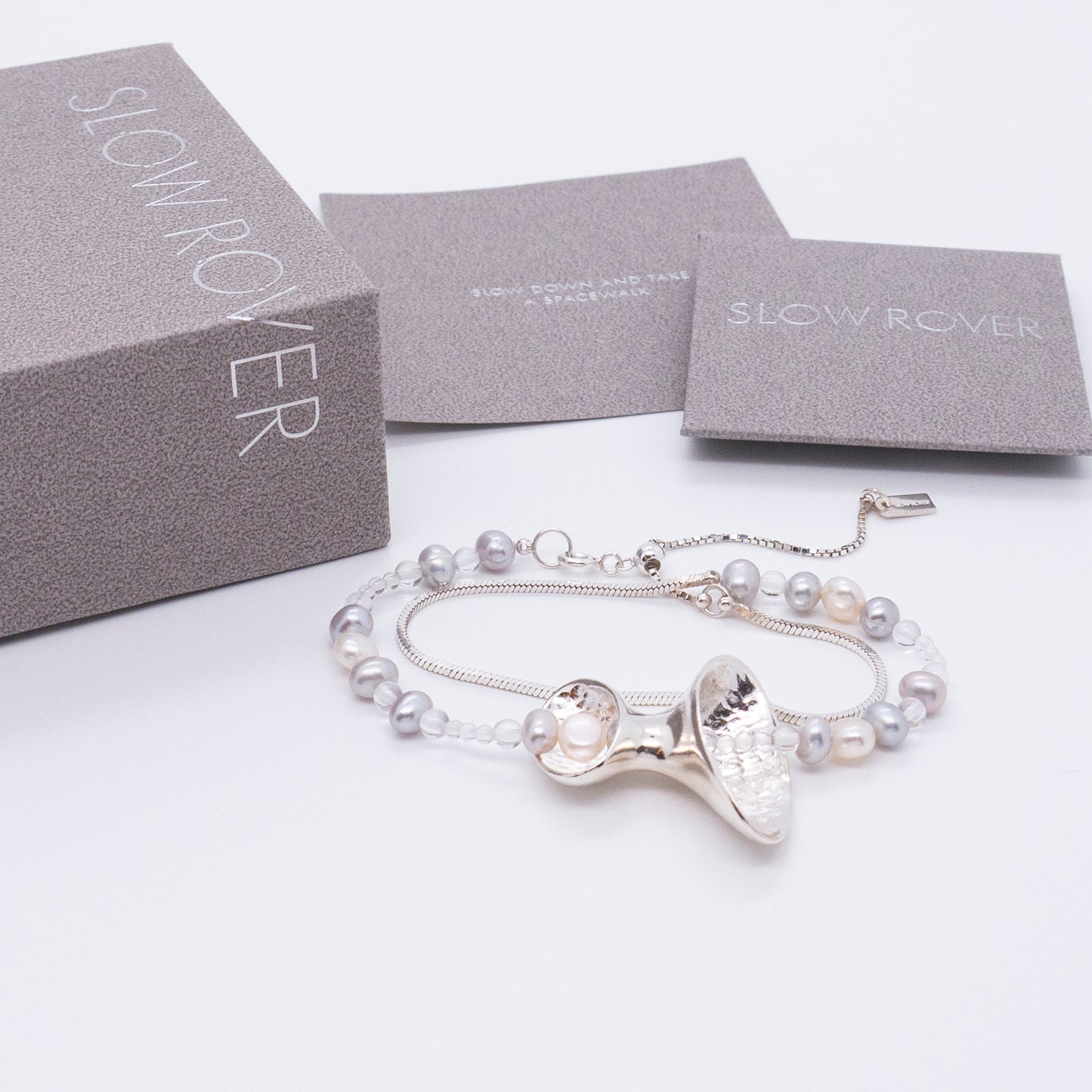 Multiverse - Wormhole Pearl Bracelet / Necklace (Silver) 