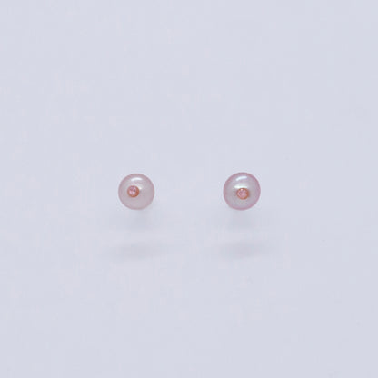 Multiverse - Classic 5mm CZ Lavender Pearl Earrings (Cherry Blossom)
