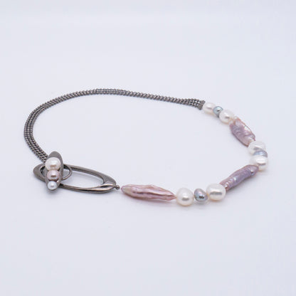 Multiverse - Time Travel Lavender Pearl Choker (Black Gold Plated)