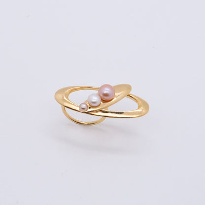 Multiverse - Time Travel Pearl Ring (18K Gold Plated) 